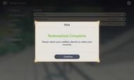An example of a successful Redemption Code (Image via miHoYo)